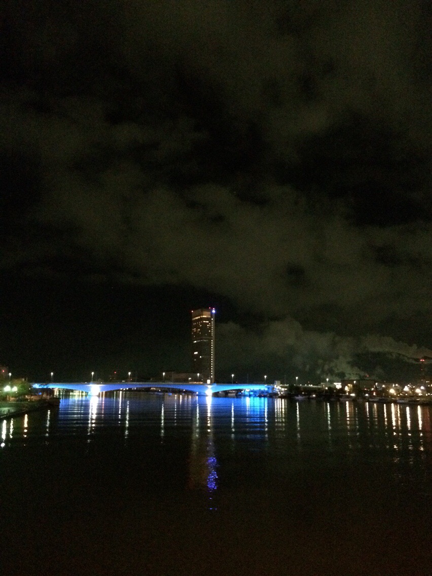 Niigata Bandai Bridge at night