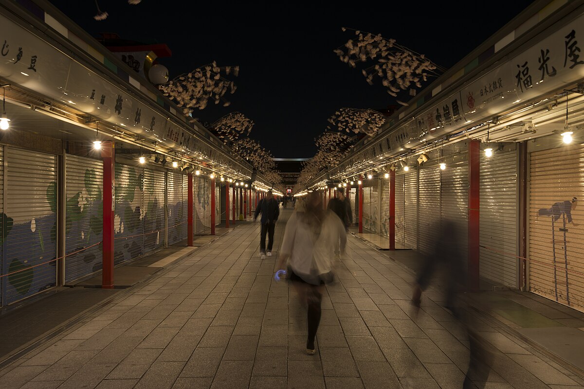 Nakamise-dori at night