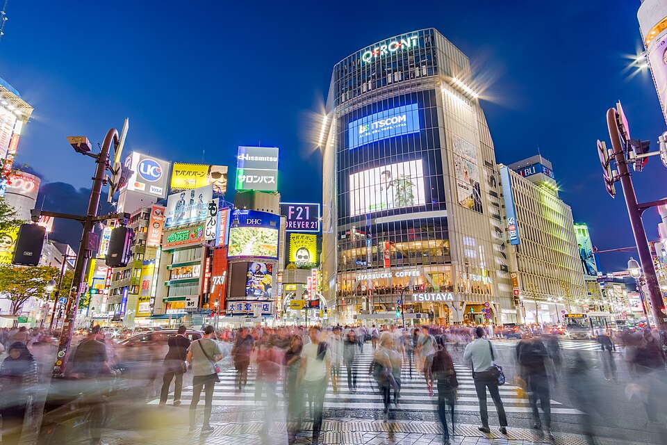 Shibuya Scramble Crossing at night