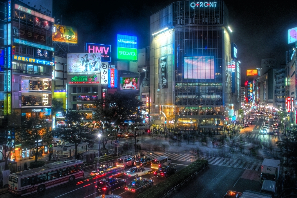Shibuya at night (HDR city view)